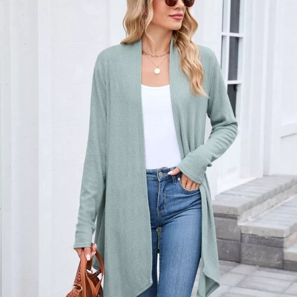 Open Front Long Cardigan - Picture 5 of 12